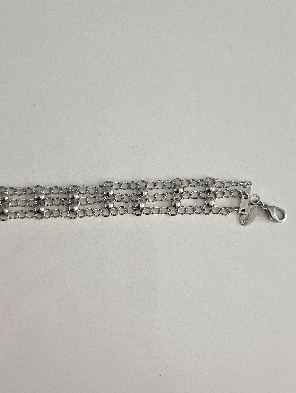 Silver-Tone Chain Choker N13ecklace Like New